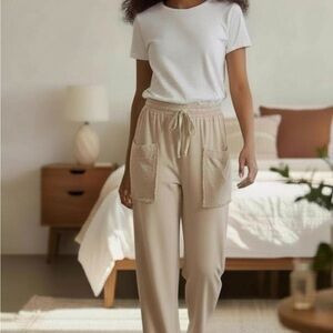 Free People Cream Wide-Leg Pants